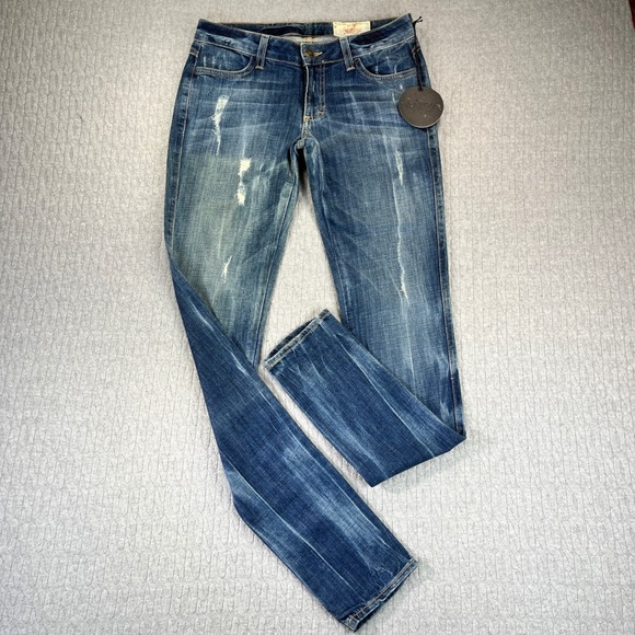 Denim - New with tags SIWY women 27/30X34 low rise Distressed whiskered Sexy Dress Jeans